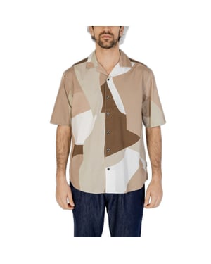 Camisa de Manga Corta con Estampado Abstracto