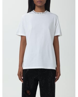 Camiseta de cuello con adornos de cristal