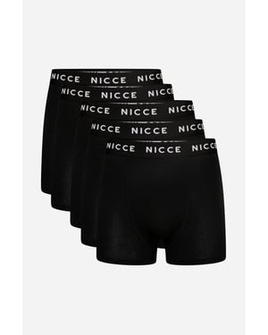 Pack de 5 bóxers de algodón de calidad en negro con cinturilla de logo en diseño de color bloque clásico