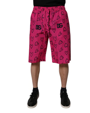 Shorts con estampado de corazones