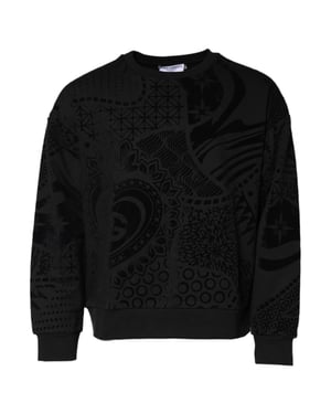 Sudadera de cuello redondo con estampado de terciopelo