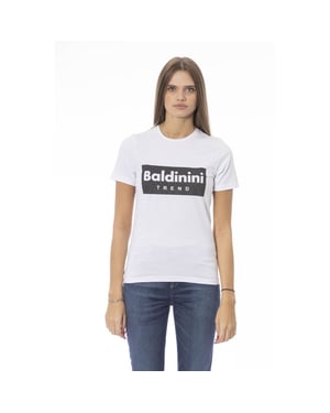 Camiseta de Logo en Caja de Manga Corta y Cuello Redondo
