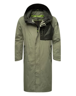 Gabardina impermeable para hombre Stone Harbour Zafaar, corte largo y resistente al viento y al agua