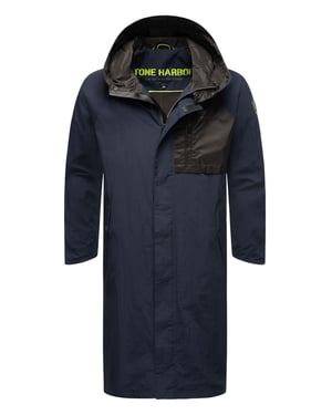 Gabardina impermeable para hombre Stone Harbour Zafaar, corte largo y resistente al viento y al agua