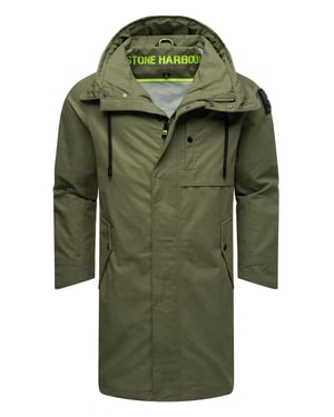 Chaqueta ligera para hombre Stone Harbour Yaroon de algodón y corte largo