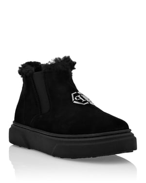 Eco Shearling Suede Anckle Boots