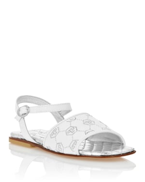 Satin Flat Sandals Monogram Strass