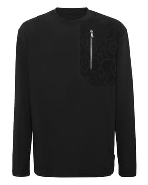 Long Sleeve T-Shirt With Jacquard Crest Insert