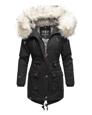 Navahoo Chaqueta de Invierno Premium Honigfee para Mujer – Parka Cálida con Cuello de Pelo Sintético Desmontable