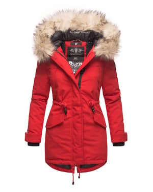 Navahoo Chaqueta de invierno Premium Lady Like para mujer – Parka Clásico con Cuello de Pelo Sintético Desmontable