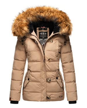 Navahoo Chaqueta de invierno Zoja para mujer – Cálida, Moderna & Con Cuello de Pelo Sintético Desmontable