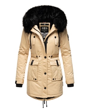Navahoo Chaqueta de invierno Luluna-Princess para mujer – Cálida, Moderna & Con Forro de Borreguito y Cuello de Pelo Sintético