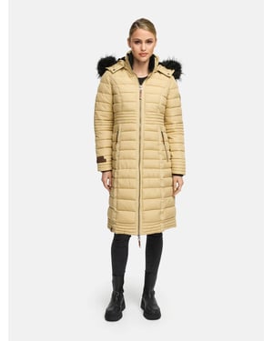 Navahoo Abrigo de Invierno Largo para Mujer Umay – Acolchado con Capucha y Cuello de Pelo Sintético Desmontables