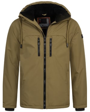 Chaqueta de invierno para hombre Alessandro Salvarini AS-332 con forro de borreguito y capucha
