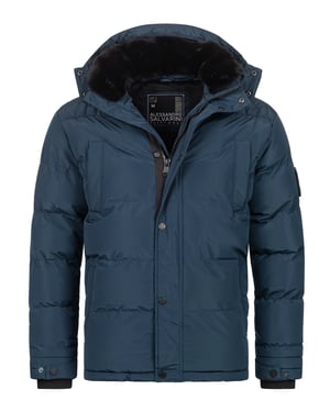 Chaqueta de invierno para hombre Alessandro Salvarini AS-326 con forro de borreguito y capucha extraíble