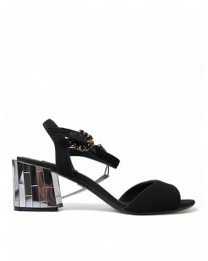 Sandalias de Tacón Espejo Negros