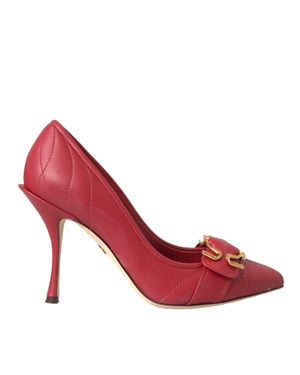 Zapatos de Tacón de Cuero Acolchados Estilo Punta