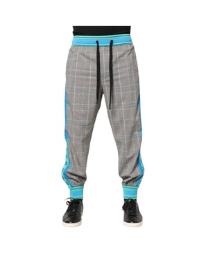Pantalones de cuadros con rayas laterales