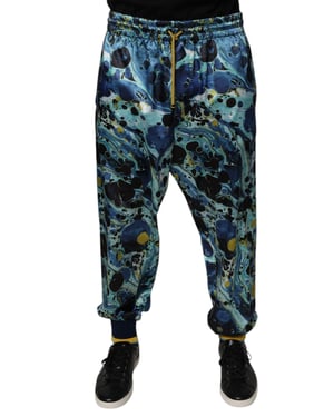 Pantalones de Estampado de Mármol Abstracto