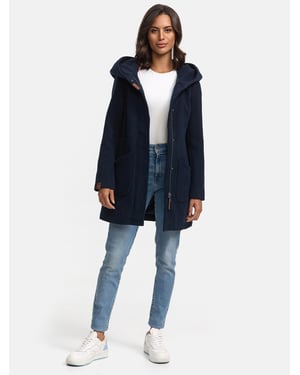 Abrigo de invierno Marikoo para mujer con capucha y corte entallado
