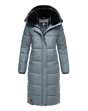 Marikoo abrigo de invierno mujer – Largo acolchado con capucha desmontable