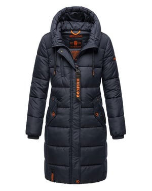 Marikoo abrigo de invierno mujer – Largo acolchado con capucha y bolsillos