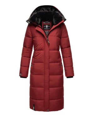 Marikoo abrigo de invierno mujer – Largo acolchado con capucha desmontable