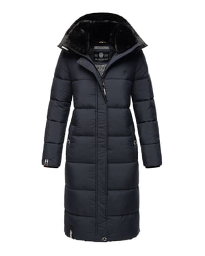 Marikoo abrigo de invierno mujer – Largo acolchado con capucha desmontable
