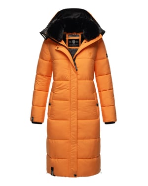 Marikoo abrigo de invierno mujer – Largo acolchado con capucha desmontable