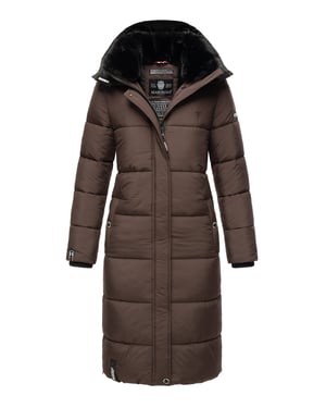 Marikoo abrigo de invierno mujer – Largo acolchado con capucha desmontable