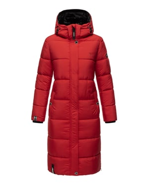 Marikoo abrigo de invierno mujer – Largo acolchado con capucha desmontable