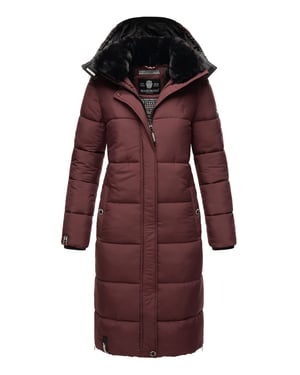Marikoo abrigo de invierno mujer – Largo acolchado con capucha desmontable