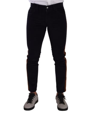 Pantalones de corduroy informales con rayas laterales