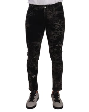 Jeans Skinny con Estampado de Mármol