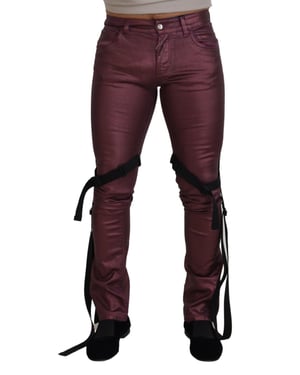 Pantalones Metálicos Burdeos