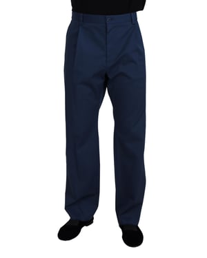 Pantalones Clásicos Plisados Azul Marino