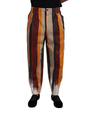 Pantalones de Rayas Multicolores con Corte Relajado