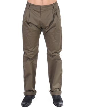 Pantalones de vestir plisados verdes oliva