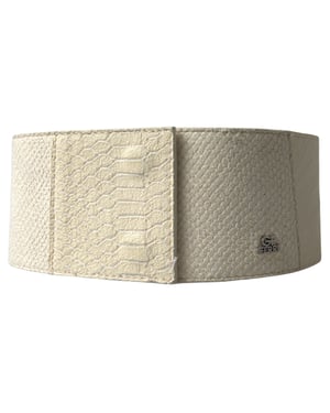 Cinturón de Cintura Ancha de Algodón Encera Off White GF Ferre
