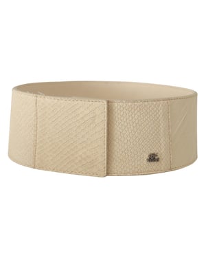 Cinturón de moda ancho de algodón encerado blanco GF Ferre