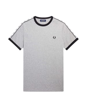 Camiseta Ringer Taped para Hombre Fred Perry Steel Marl