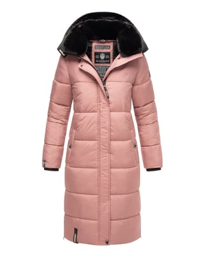 Marikoo abrigo de invierno mujer – Largo acolchado con capucha desmontable