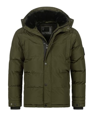 Chaqueta de invierno para hombre Alessandro Salvarini AS-326 con forro de borreguito y capucha extraíble