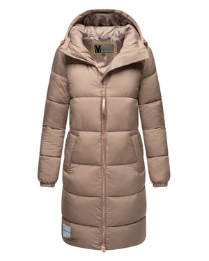 Abrigo largo acolchado Marikoo para mujer con capucha – Nomadiaa