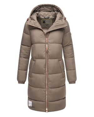 Abrigo largo acolchado Marikoo para mujer con capucha – Nomadiaa