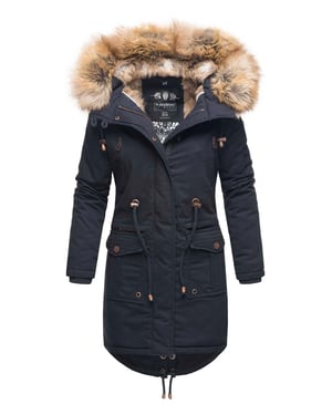 Navahoo Chaqueta de invierno Rosinchen para mujer – Parka Clásico con Cuello de Pelo Sintético Desmontable