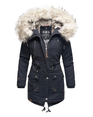 Navahoo Chaqueta de Invierno Premium Honigfee para Mujer – Parka Cálida con Cuello de Pelo Sintético Desmontable