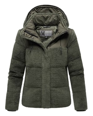 Chaqueta teddy tipo puffer Marikoo para mujer con capucha – Kaguraa