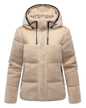 Chaqueta teddy tipo puffer Marikoo para mujer con capucha – Kaguraa