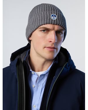 Gorro North Sails de canalé ancho con parche de logo
